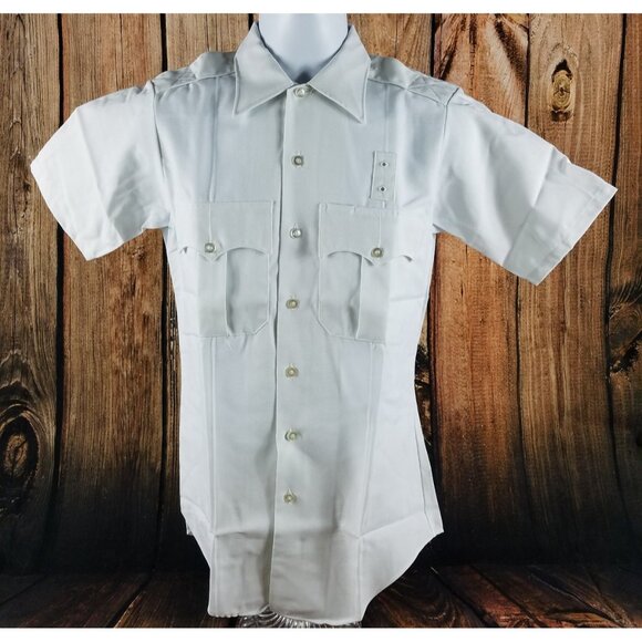 Military Service Shirt Union Made vtg Conqueror White Short Sleeve Size Small - Picture 6 of 11